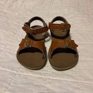 Salt Water Sandals by Hoy Tan Leather Double-Buckle Kids Sandals